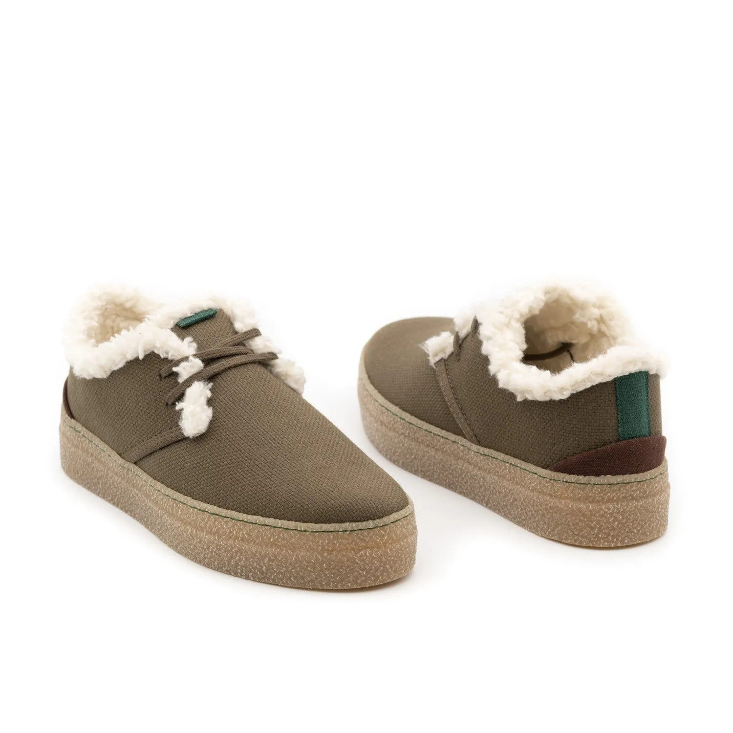 Vegan winter shoe khaki GOO016