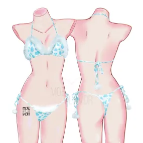 Winter Plush Cow Bikini