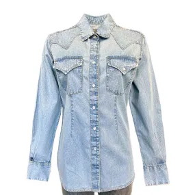 Women's Stonewashed Denim Classic Western Shirt